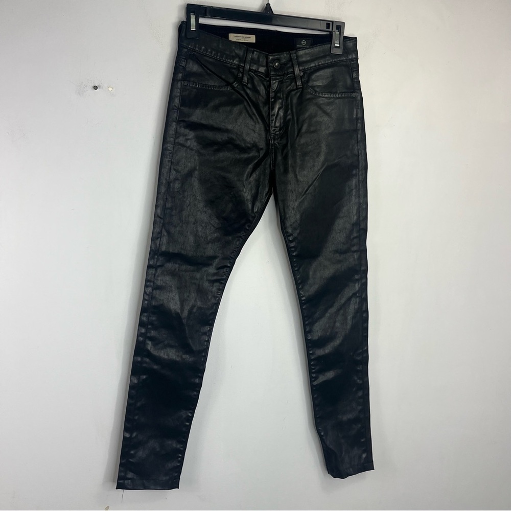 AG Adriano Goldschmied Size 26 The Farrah High Rise Skinny Faux Leather Jeans